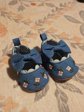 Faux Denim Floral Shoes NB